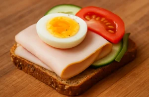 Proteinmacka med kalkon och ägg